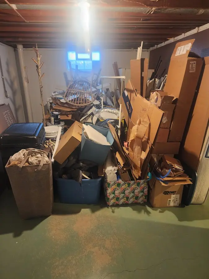 Roll-off dumpster container at job site for Cleanout Dumpster Rental in Lansing